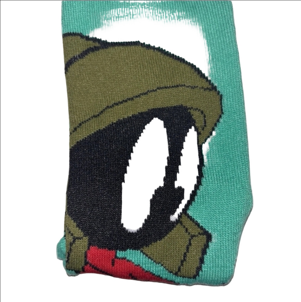 4/$25 Warner Bros Looney Tunes Crew Socks Marvin the Martian New - Picture 4 of 4